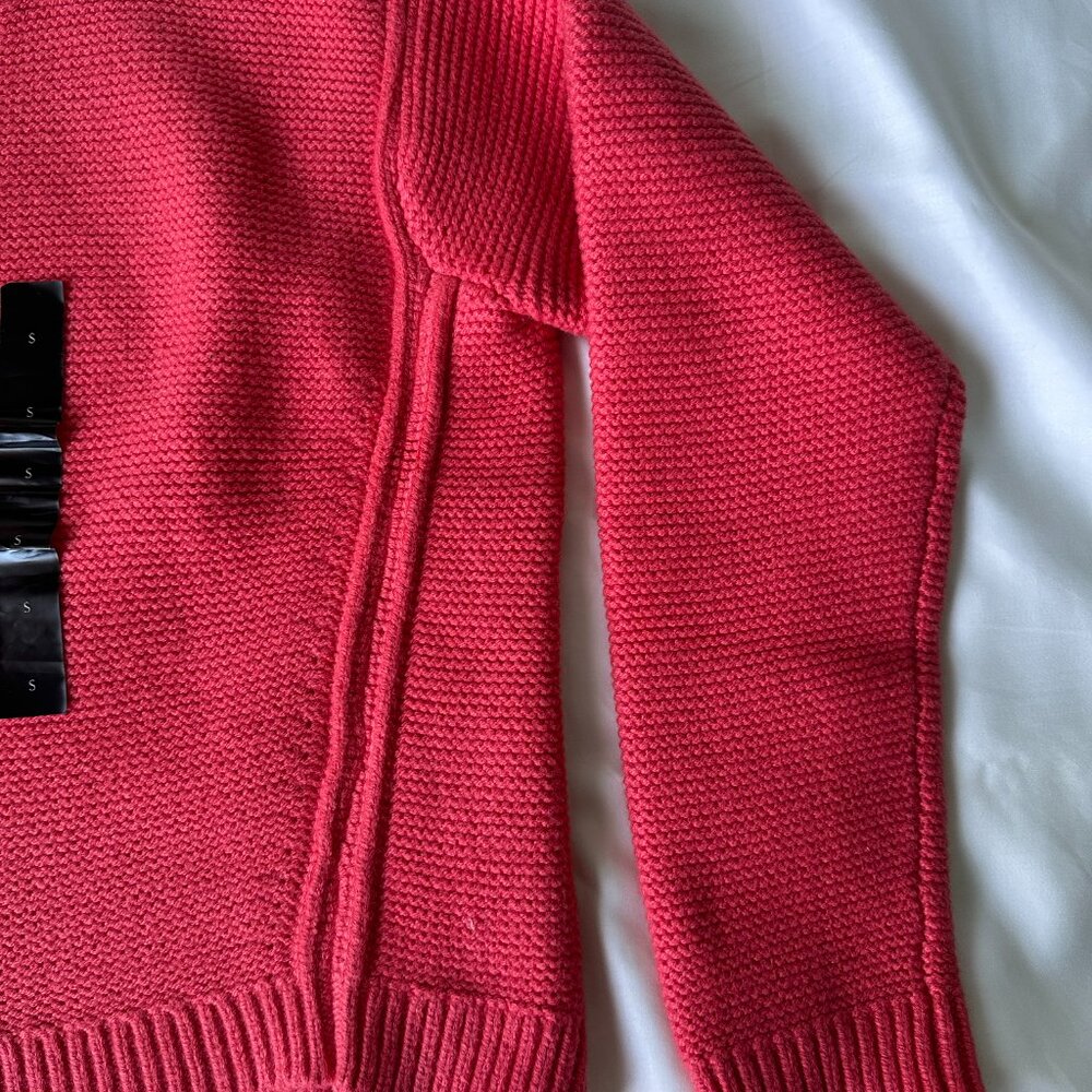 NWT Banana Republic Textured Stitch Pullover Sweater Coral Blossom | Women S - Picture 4 of 7